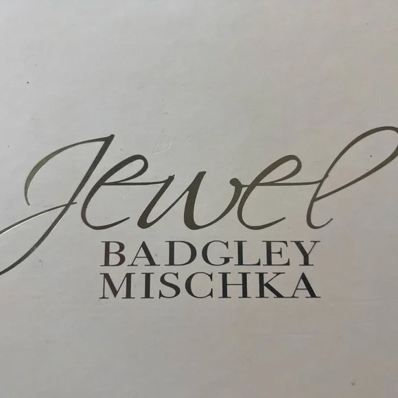 Jewel Badgley Mischka Brand Ramsay Open Toe Block Heel in Gold Glitter - Picture 2 of 6